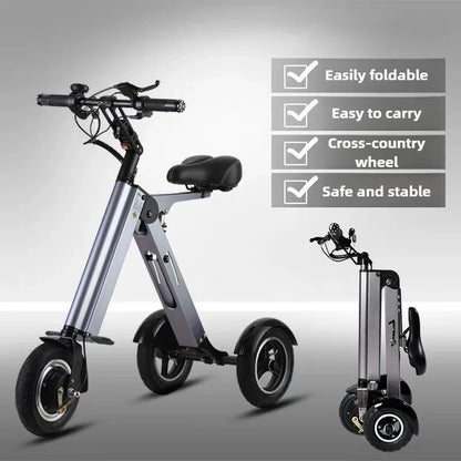 NEW Adult Leisure Light Electric Dirt Bike Mini Small Portable Fold Electric Tricycle Elderly  Riding Commuting Electric Scooter