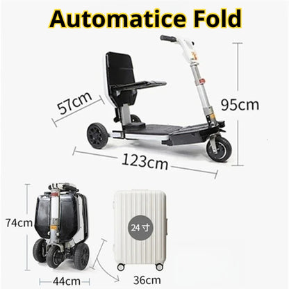 3 Wheel Disability Electric Automatic Folding Removable Battery Adult Small Mobility Scooter Elderly Commuting Electric Tricycle