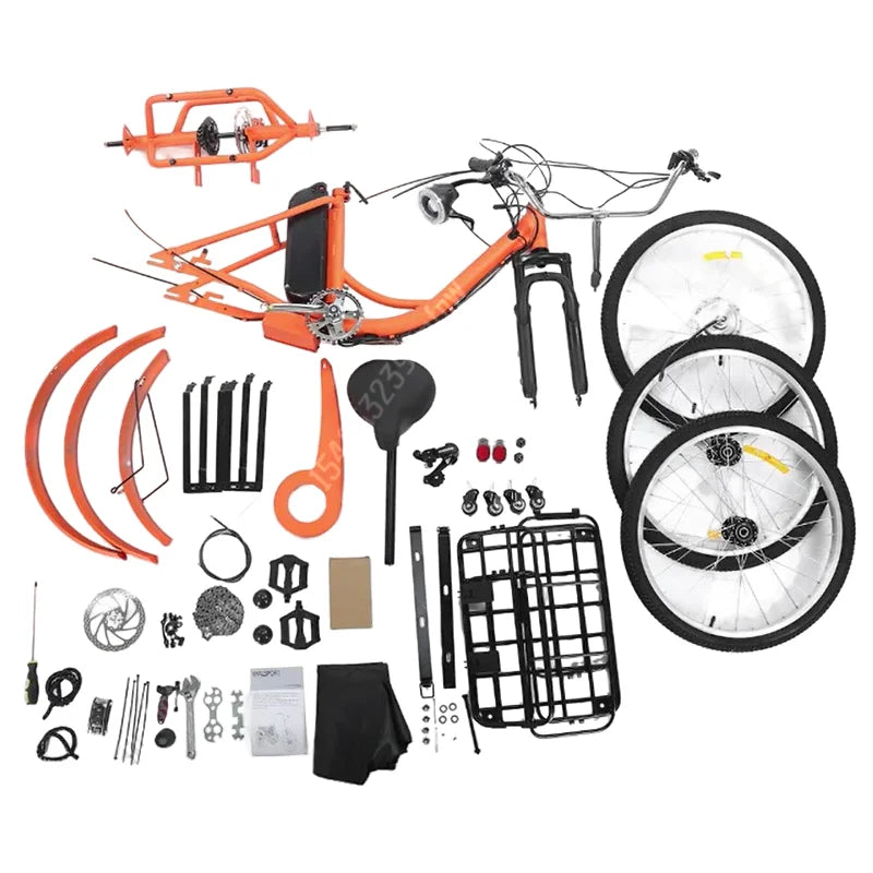 Family Ebike With Kid Seat 3 Wheels For Adults 24Inch Elderly Electric Bike With Cargo Lightweight Electric Bicycle 2 People