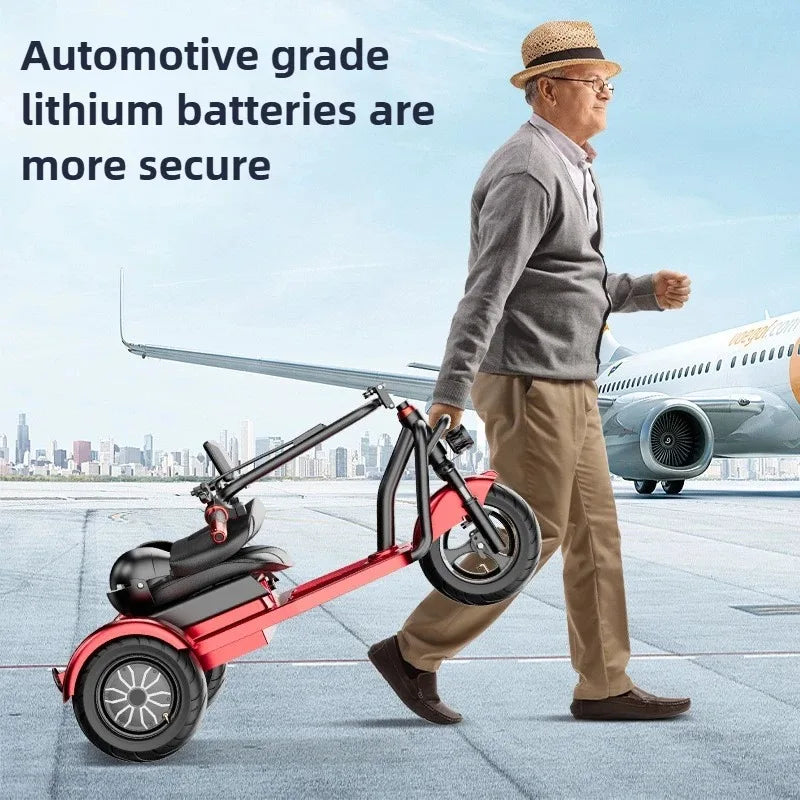 Folding Removable Lithium Battery Electric Tricycle Disabled Commuting Mobility Scooter Mini Small Elderly Leisure Electric Bike