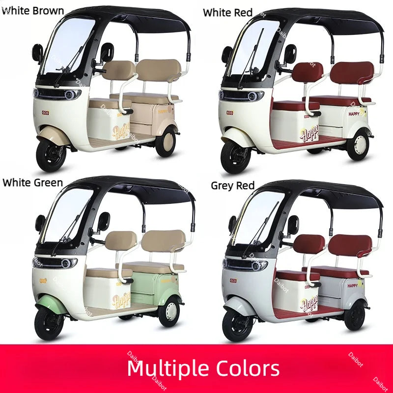 Cargo Electric Tricycle Elderly Mobility Scooter With Passenger Seat For Adult 1000W Family Electric Scooter 3 Wheel With Roof