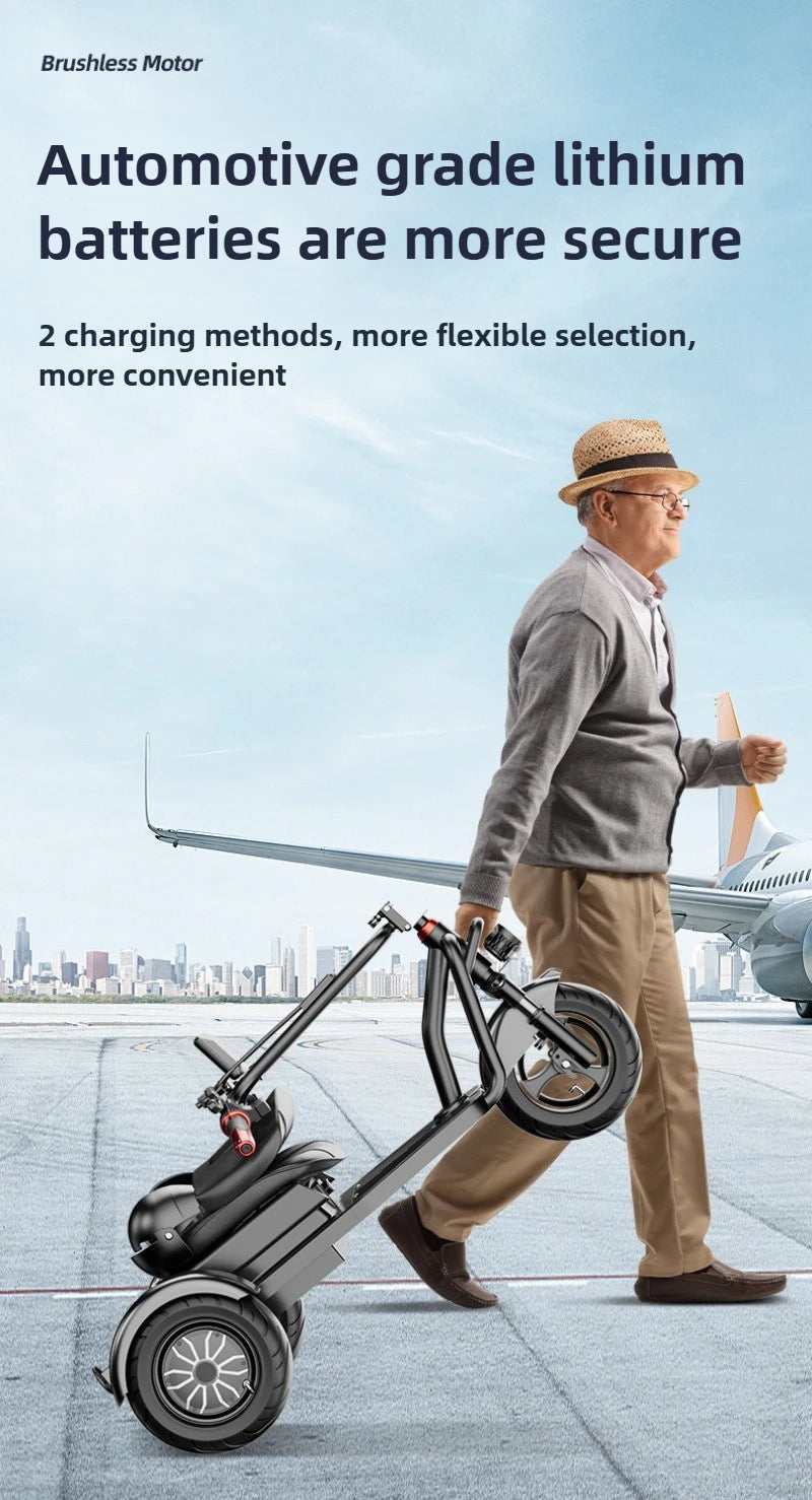Disabled Commuting Mobility Scooter Mini Small Elderly Leisure Electric Bike Folding Removable Lithium Battery Electric Tricycle