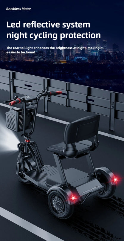 Disabled Commuting Mobility Scooter Mini Small Elderly Leisure Electric Bike Folding Removable Lithium Battery Electric Tricycle