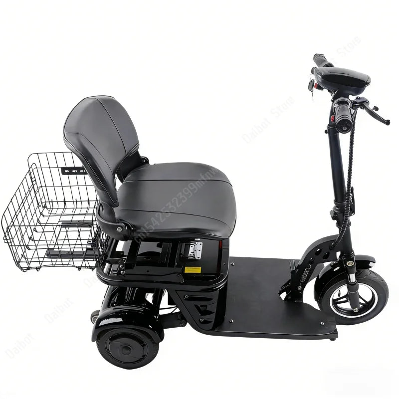 Mini Folding Electric Scooter For Elderly With Training Wheels 500W 36V 3 Wheels Mobility Scooter With Basket For Old People