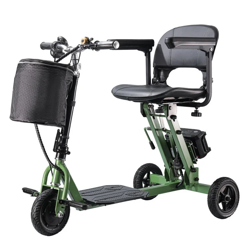 Portable Foldable Electric Scooter With 3 Wheels For Adults 350W 48V Elderly Electric Tricycle With Basket Armrest