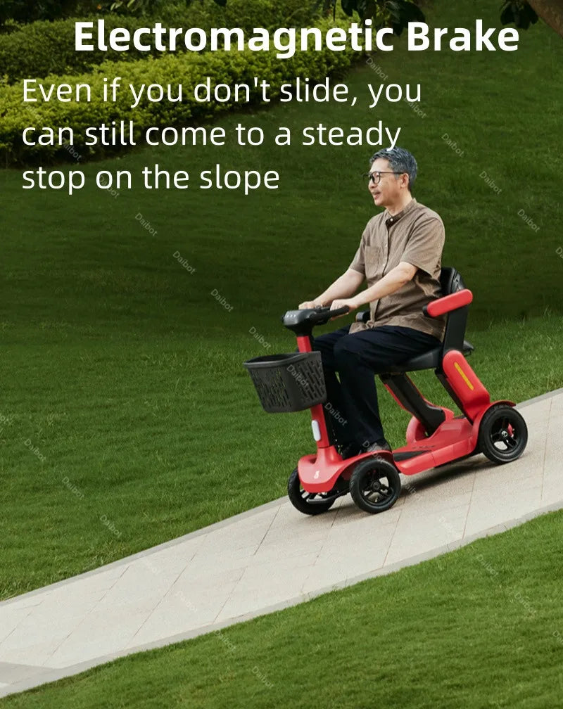 Folding Adult Electric Scooter For Long Distance With Seat 250W Senior Mobility Scooter Foldable For Travel With Basket