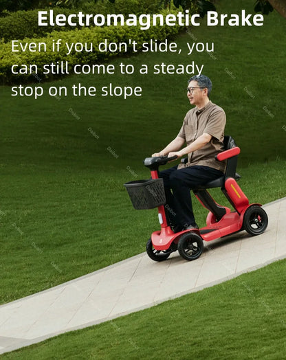 Folding Adult Electric Scooter For Long Distance With Seat 250W Senior Mobility Scooter Foldable For Travel With Basket