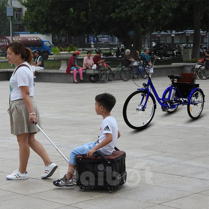 Family Ebike With Kid Seat 3 Wheels For Adults 24Inch Elderly Electric Bike With Cargo Lightweight Electric Bicycle 2 People
