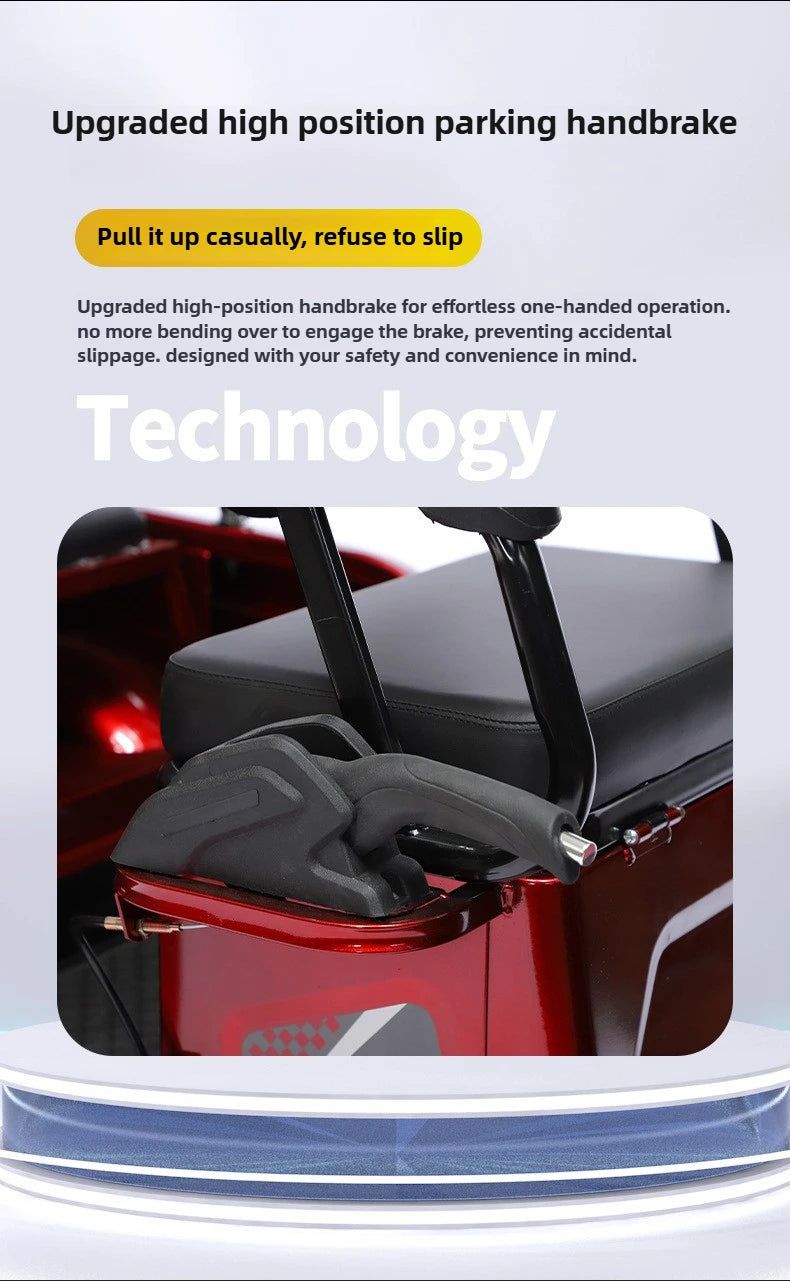Adult 1200W High Power Motor Passenger and Cargo Electric Tricycle Lithium Household Front and Rear Shock Absorption System
