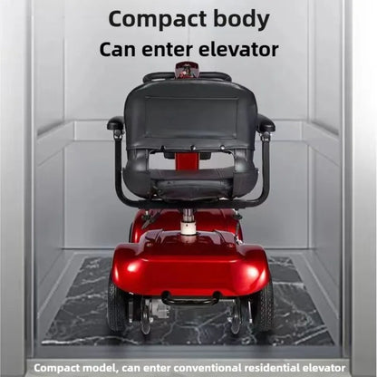 Mobility Scooter 4-Wheel Intelligent Scooter Household Elderly Electric Scooter Foldable Portable Disabled Comfortable Seat Fold