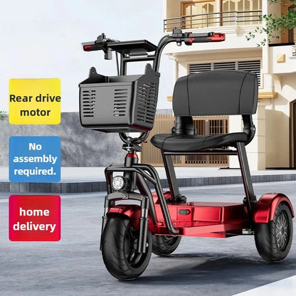 Disabled Commuting Mobility Scooter Mini Small Elderly Leisure Electric Bike Folding Removable Lithium Battery Electric Tricycle