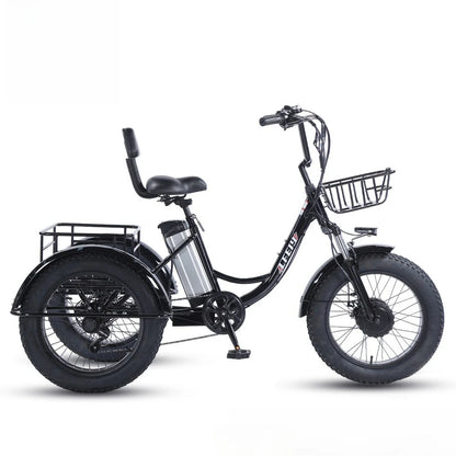 500W Electric Tricycle 20*4.0 Snow Fat Tire 48V13Ah Removable Lithium Battery Three Wheel E Trike with Front &Rear Cargo Baskets