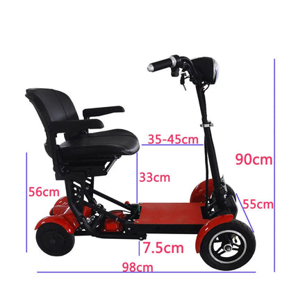 Lightweight Travel Electric Scooter For Women 500W 36V Mobility Scooters 4 Wheels Folding With Removable Armrest