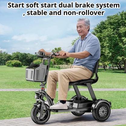 Folding Removable Lithium Battery Electric Tricycle Disabled Commuting Mobility Scooter Mini Small Elderly Leisure Electric Bike