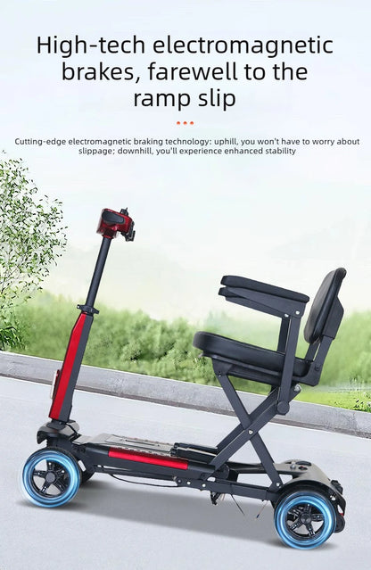 4 Wheel Small Lightweight Lithium Battery Mobile Scooter Adult Electric Scooter Disabled People Electric Folding Commuting Fold