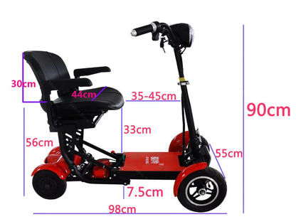 Lightweight Travel Electric Scooter For Women 500W 36V Mobility Scooters 4 Wheels Folding With Removable Armrest