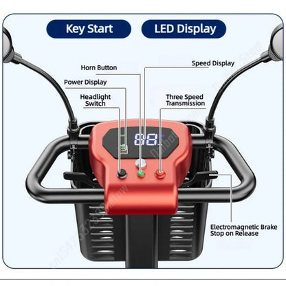 Travel Mini Electric Scooter 4 Wheel City With Seat That Folds For Adults Seniors 350W  Pre-Assembled Folding Mobility Scooter