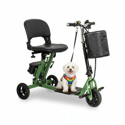 Portable Foldable Electric Scooter With 3 Wheels For Adults 350W 48V Elderly Electric Tricycle With Basket Armrest