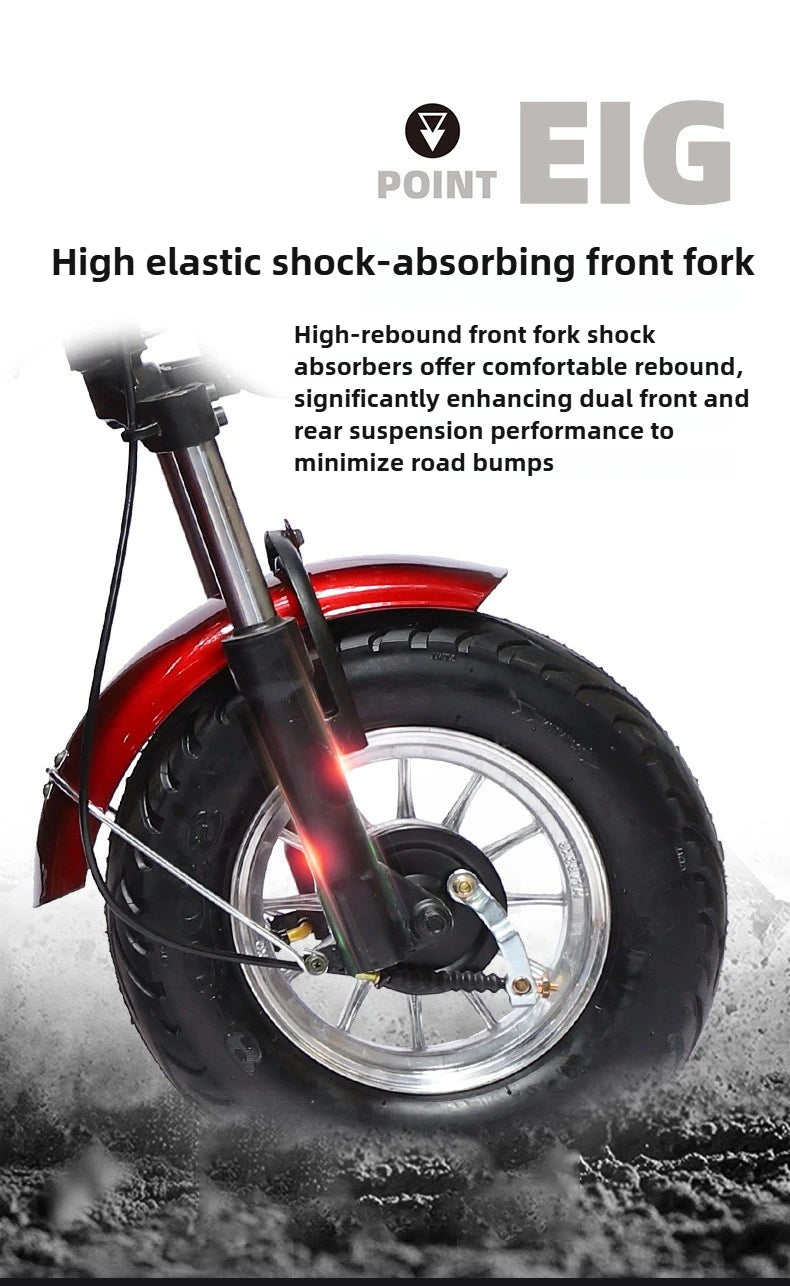Adult 1200W High Power Motor Passenger and Cargo Electric Tricycle Lithium Household Front and Rear Shock Absorption System