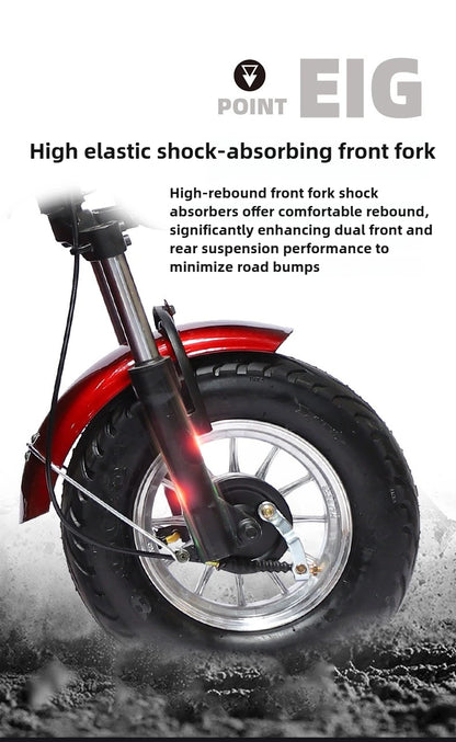 Adult 1200W High Power Motor Passenger and Cargo Electric Tricycle Lithium Household Front and Rear Shock Absorption System
