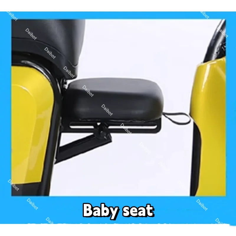 New 2024 Long Range Parents Child Electric Scooter 2 Seats 60V 1000W Powerful Adult Electric Tricycle 3 People For The Elderly