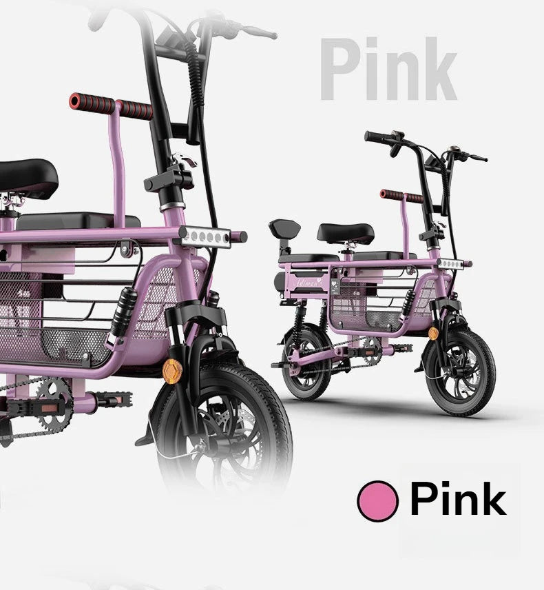 12 Inches Electric Bicycle Anti-theft Leisure Long Life Electric Bike Adult Commuting Removable Lithium Battery Mobility Scooter