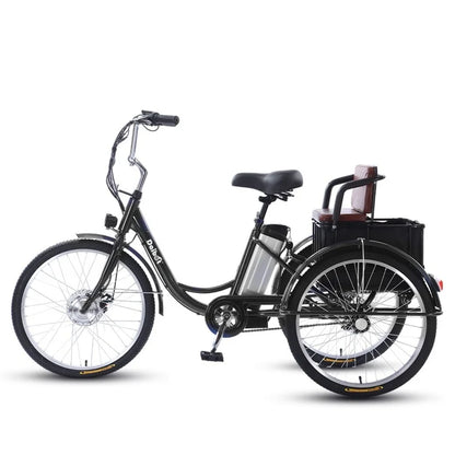 Family Ebike With Kid Seat 3 Wheels For Adults 24Inch Elderly Electric Bike With Cargo Lightweight Electric Bicycle 2 People