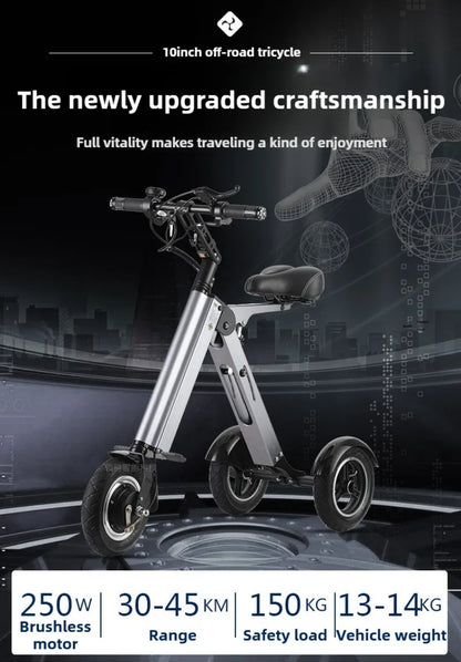 NEW Adult Leisure Light Electric Dirt Bike Mini Small Portable Fold Electric Tricycle Elderly  Riding Commuting Electric Scooter