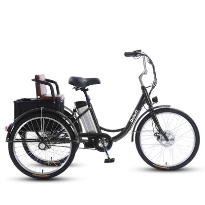 Family Ebike With Kid Seat 3 Wheels For Adults 24Inch Elderly Electric Bike With Cargo Lightweight Electric Bicycle 2 People