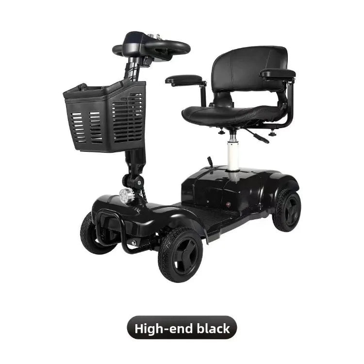 Mobility Scooter 4-Wheel Intelligent Scooter Household Elderly Electric Scooter Foldable Portable Disabled Comfortable Seat Fold