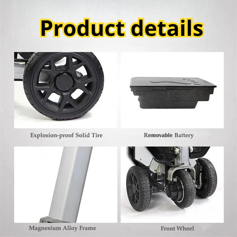 3 Wheel Disability Electric Automatic Folding Removable Battery Adult Small Mobility Scooter Elderly Commuting Electric Tricycle