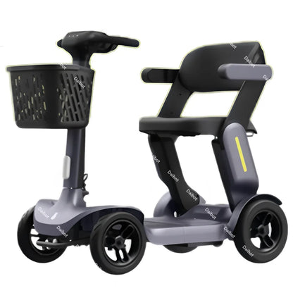 Folding Adult Electric Scooter For Long Distance With Seat 250W Senior Mobility Scooter Foldable For Travel With Basket