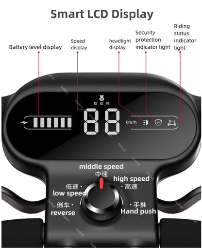 Folding Adult Electric Scooter For Long Distance With Seat 250W Senior Mobility Scooter Foldable For Travel With Basket