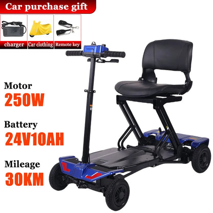4-Wheeler Senior Scooter Disabled Electric Scooter Portable Commuting Comfortable Seat Elderly Leisure Adult Mobility Scooter