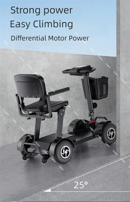 Travel Mini Electric Scooter 4 Wheel City With Seat That Folds For Adults Seniors 350W  Pre-Assembled Folding Mobility Scooter