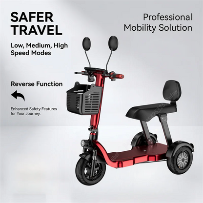 1000W 48V Small Mobility Scooter 3 Wheels Foldable For Elderly 2 Seater Mini Electric Tricycle Parent Child Adult With Basket