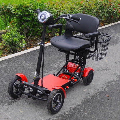 Lightweight Travel Electric Scooter For Women 500W 36V Mobility Scooters 4 Wheels Folding With Removable Armrest