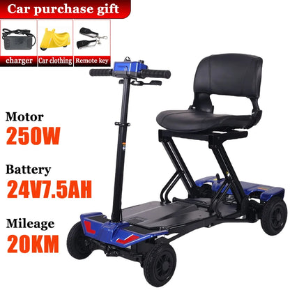 4-Wheeler Senior Scooter Disabled Electric Scooter Portable Commuting Comfortable Seat Elderly Leisure Adult Mobility Scooter