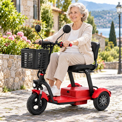 3 Wheels Electric Scooter For Adults Foldable Armrest/Mirror 1000W 48V 20Ah Electric Tricycle For Elderly Removable Battery