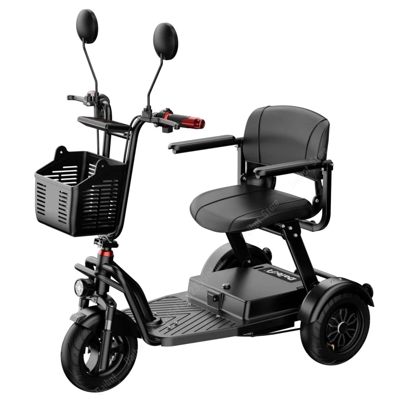 3 Wheels Electric Scooter For Adults Foldable Armrest/Mirror 1000W 48V 20Ah Electric Tricycle For Elderly Removable Battery