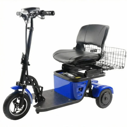Mini Folding Electric Scooter For Elderly With Training Wheels 500W 36V 3 Wheels Mobility Scooter With Basket For Old People