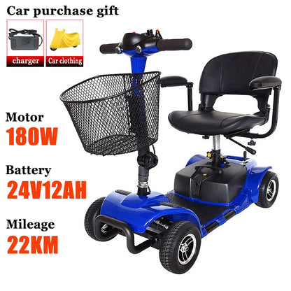 Adult Commuting Portable Mobility Scooter Mini Small Folding Disabled Electric Scooter Removable Lithium Battery Elderly Leisure