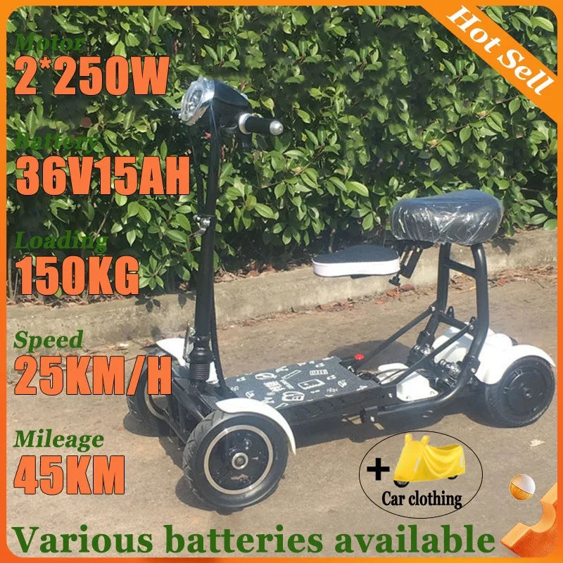 Mini Small Disabled Mobility Scooter Portable Removable Battery Adult Electric Tricycle Elderly Commuting Fold Electric Scooter
