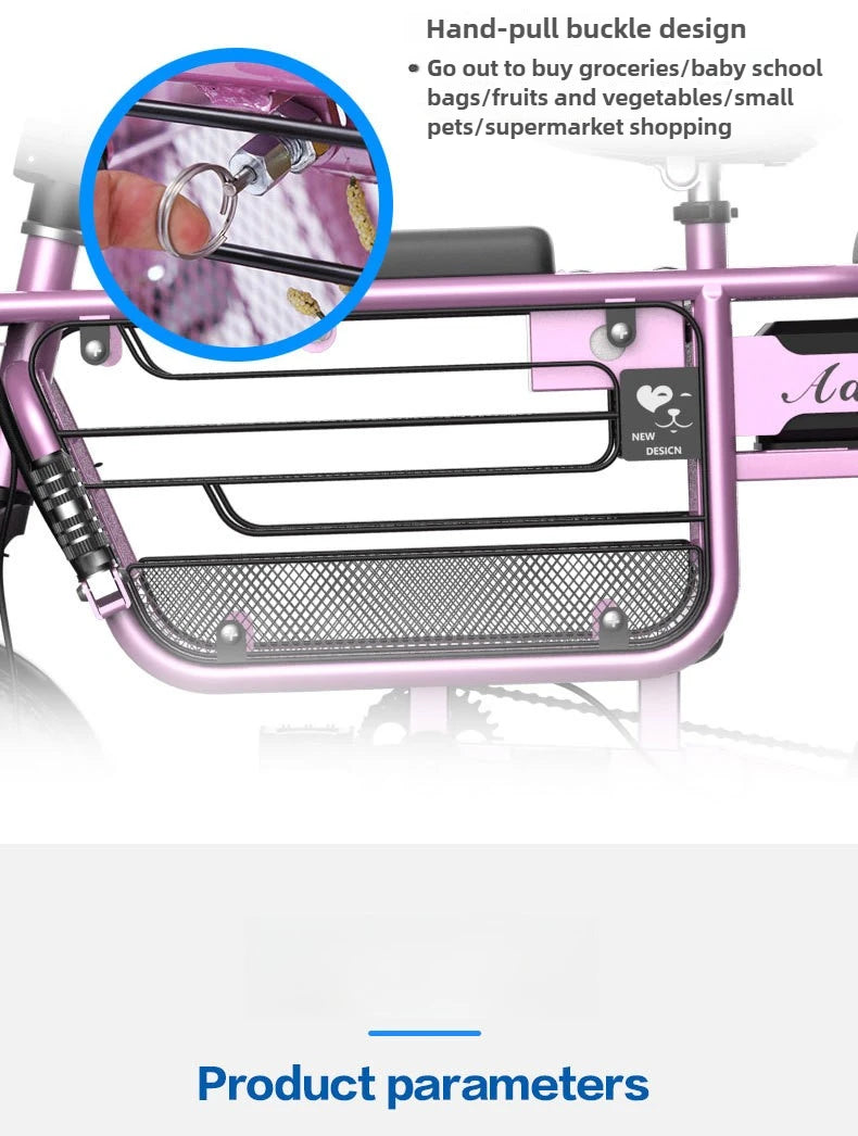 12 Inches Electric Bicycle Anti-theft Leisure Long Life Electric Bike Adult Commuting Removable Lithium Battery Mobility Scooter