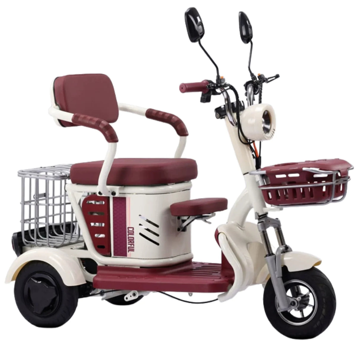 Large Capacity Basket 600W High Power Adult Flowing Electric Tricycle Household Elderly Leisure Small Disabled Mobility Scooter