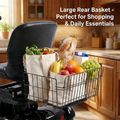 Mini Folding Electric Scooter For Elderly With Training Wheels 500W 36V 3 Wheels Mobility Scooter With Basket For Old People