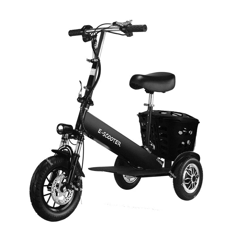 Lightweight Mobility Scooter Foldable With Basket For Adults Electric Scooter Senior Triple Shock Absorption 500W Trike 2 Seats