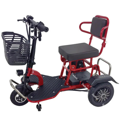 700W Powerful 3 Wheel Mobility Scooter With Seat For Elderly Folding Double Motor Electric Scooter With Pull Rod Luggage Travel