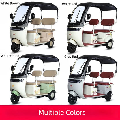 Cargo Electric Tricycle Elderly Mobility Scooter With Passenger Seat For Adult 1000W Family Electric Scooter 3 Wheel With Roof