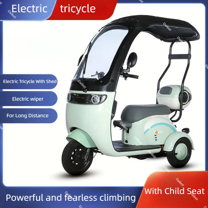 Powerful Electric Tricycle For Adults With Back Seat/Shed 1000W 3 Wheel Electric Mobility Scooter For Senior Battery Removable